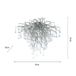 Paul Neuhaus 8091-55 ICICLE Deckenleuchte silberfarbig Glasbehang