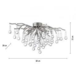 Paul Neuhaus 8090-55 ICICLE Deckenleuchte 4-flammig silber mit Glasbehang