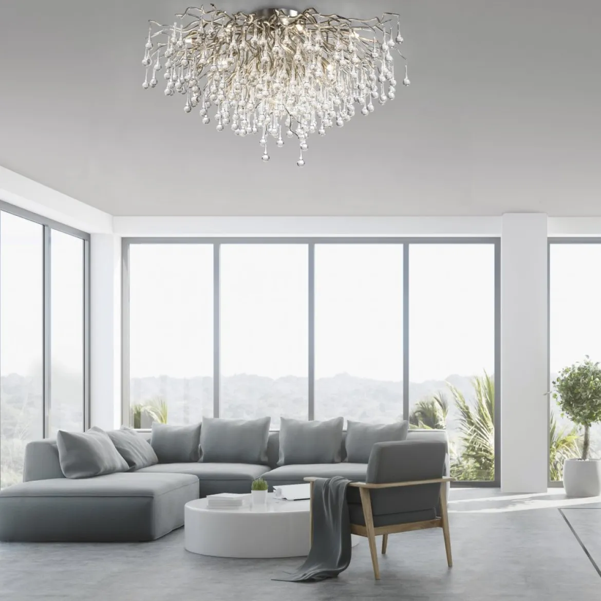 Paul Neuhaus 8092-55 ICICLE Deckenleuchte stahl 14-flammig G9