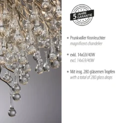 Paul Neuhaus 8092-55 ICICLE Deckenleuchte stahl 14-flammig G9