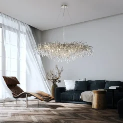 Paul Neuhaus 2031-55 ICICLE Kronleuchter stahl silber 15-flammig G9