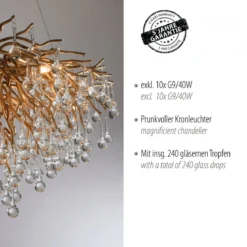 Paul Neuhaus 2192-11 ICICLE Kronleuchter altmessing 10-flammig G9