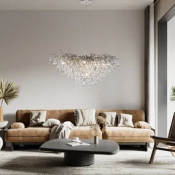 Paul Neuhaus 2192-55 ICICLE Kronleuchter stahl silber 10-flammig G9