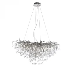 Paul Neuhaus 2192-55 ICICLE Kronleuchter stahl silber 10-flammig G9
