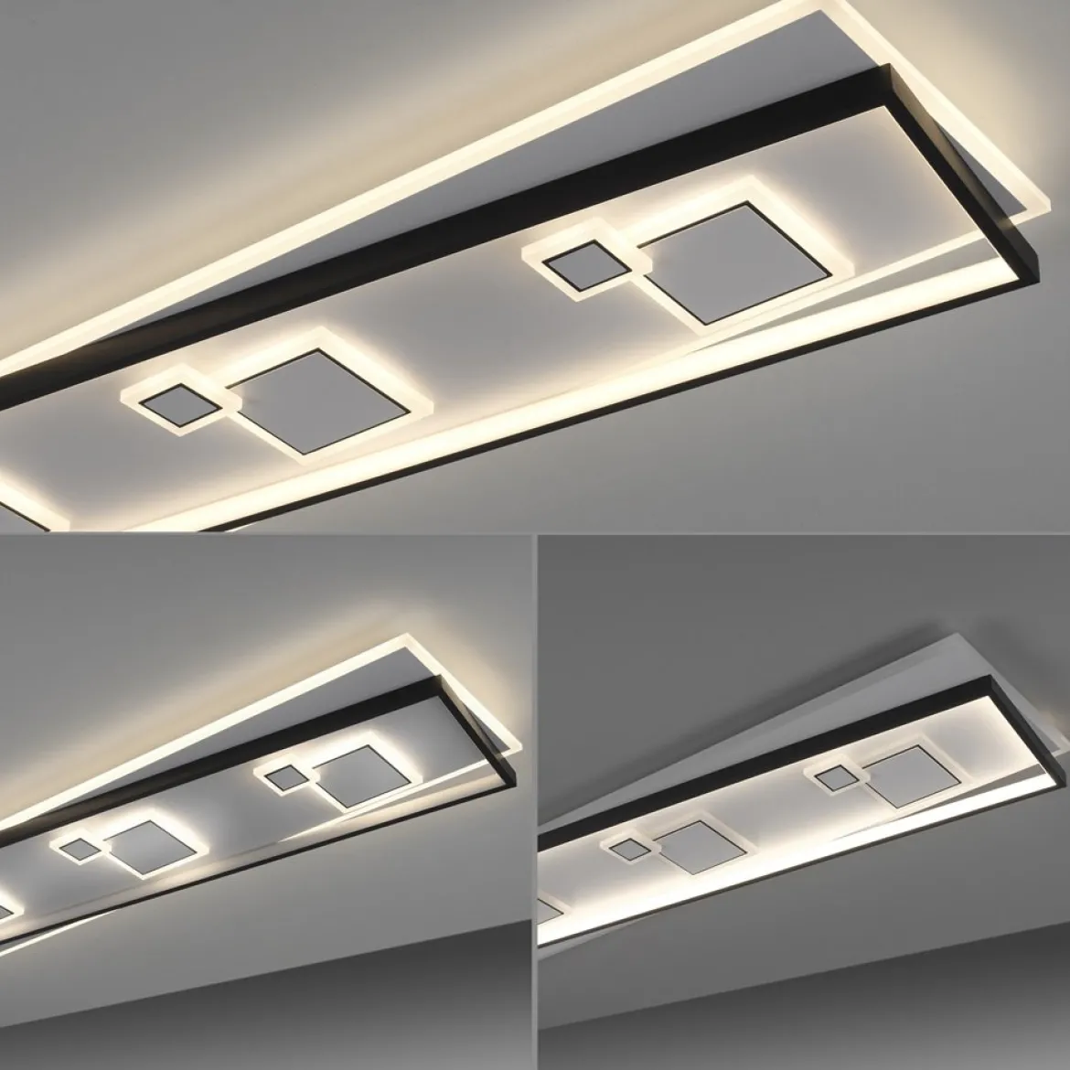 Paul Neuhaus 6391-16 LED Deckenleuchte rechteckig schwarz weiß 3000K