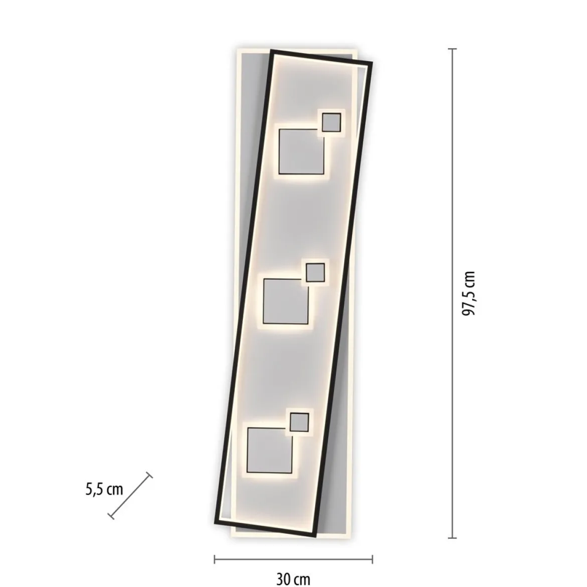 Paul Neuhaus 6391-16 LED Deckenleuchte rechteckig schwarz weiß 3000K