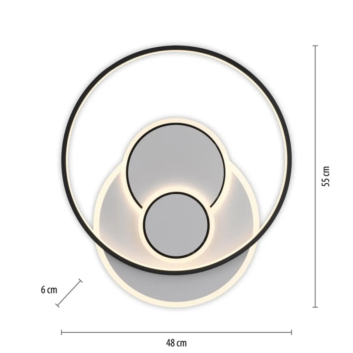 Paul Neuhaus 6392-16 LED Deckenleuchte rund schwarz weiß 3000K