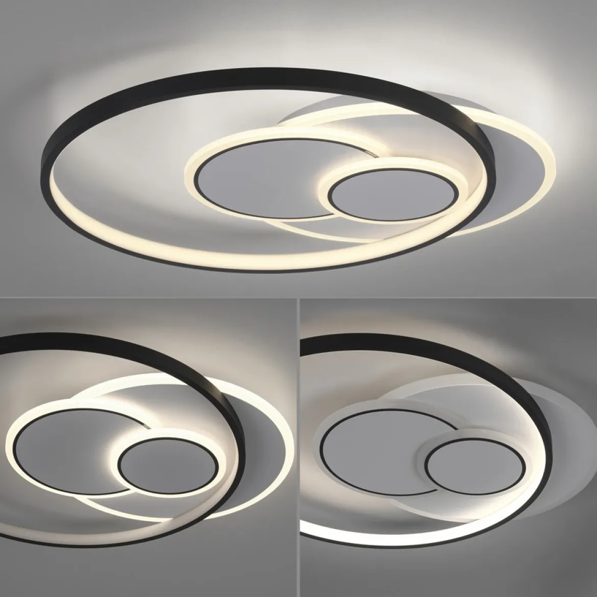 Paul Neuhaus 6392-16 LED Deckenleuchte rund schwarz weiß 3000K
