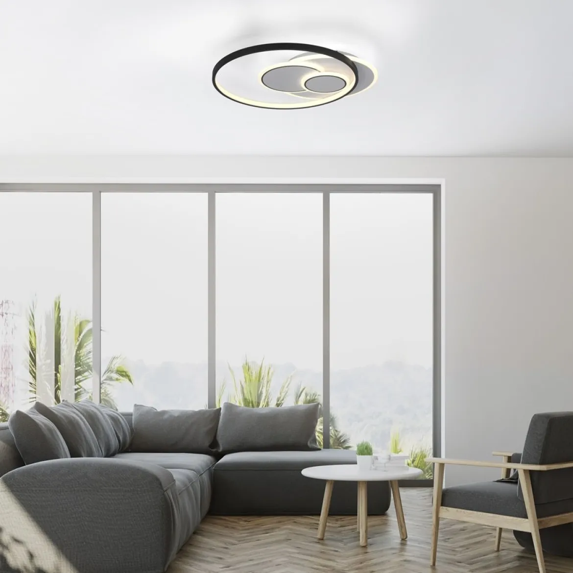 Paul Neuhaus 6392-16 LED Deckenleuchte rund schwarz weiß 3000K