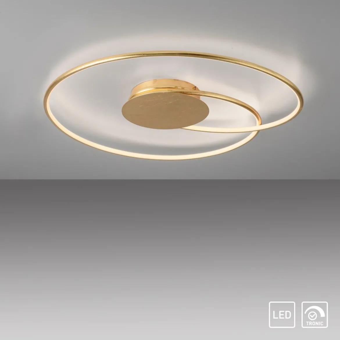 Paul Neuhaus 6189-12 LED Deckenleuchte gold dimmbar 3000K