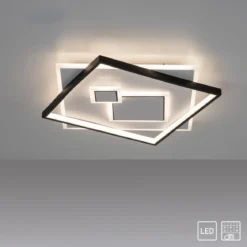 Paul Neuhaus 6390-16 LED Deckenleuchte quadratisch schwarz weiß schaltbar warmweiß