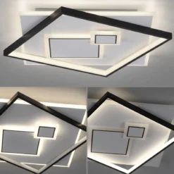 Paul Neuhaus 6390-16 LED Deckenleuchte quadratisch schwarz weiß schaltbar warmweiß