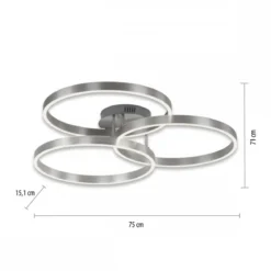 Paul Neuhaus 6233-55 LED Deckenleuchte Paan silberfarbig rund CCT