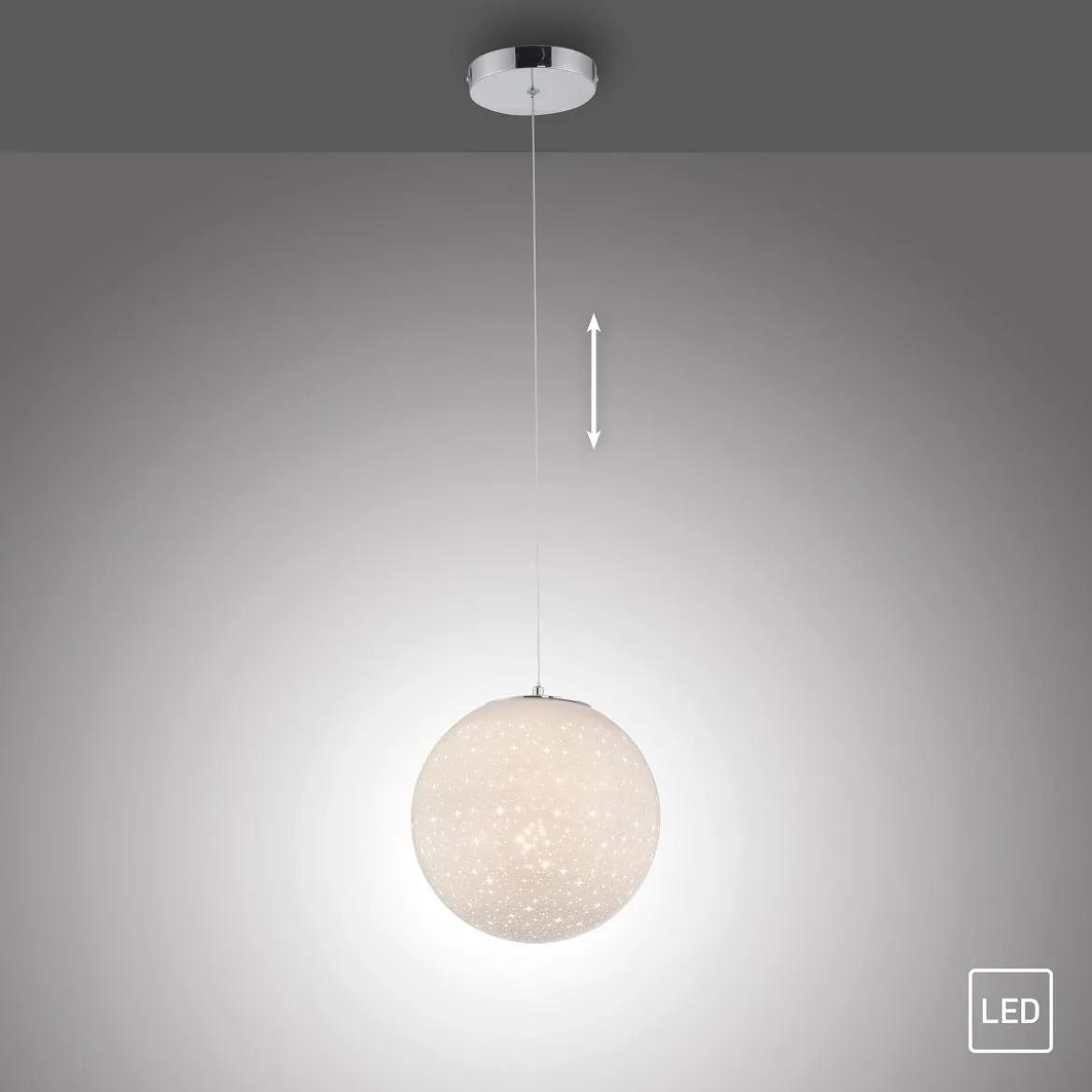 Paul Neuhaus 2052-17 LED Pendelleuchte chrom weißes Opalglas 25cm 3000K
