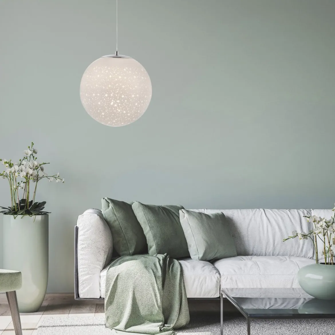 Paul Neuhaus 2052-17 LED Pendelleuchte chrom weißes Opalglas 25cm 3000K