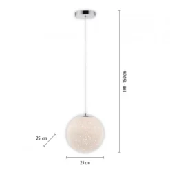 Paul Neuhaus 2052-17 LED Pendelleuchte chrom weißes Opalglas 25cm 3000K