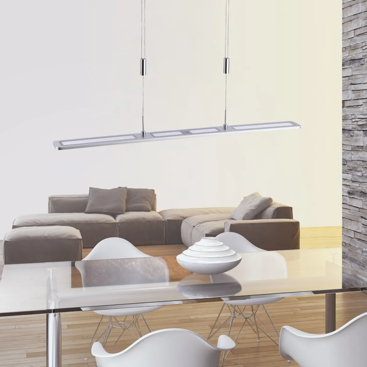 Paul Neuhaus 2565-95 LED Pendelleuchte aluminiumfarben höhenverstellbar dimmbar