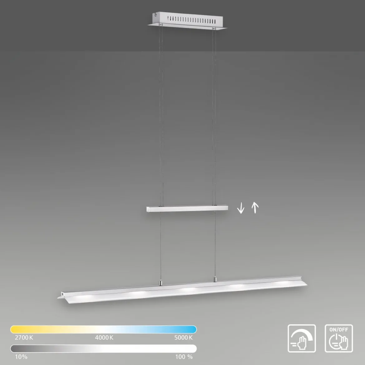 Paul Neuhaus 2278-55 LED Pendelleuchte Lichtfarbsteuerung Sensor-Dimmer höhenverstellbar