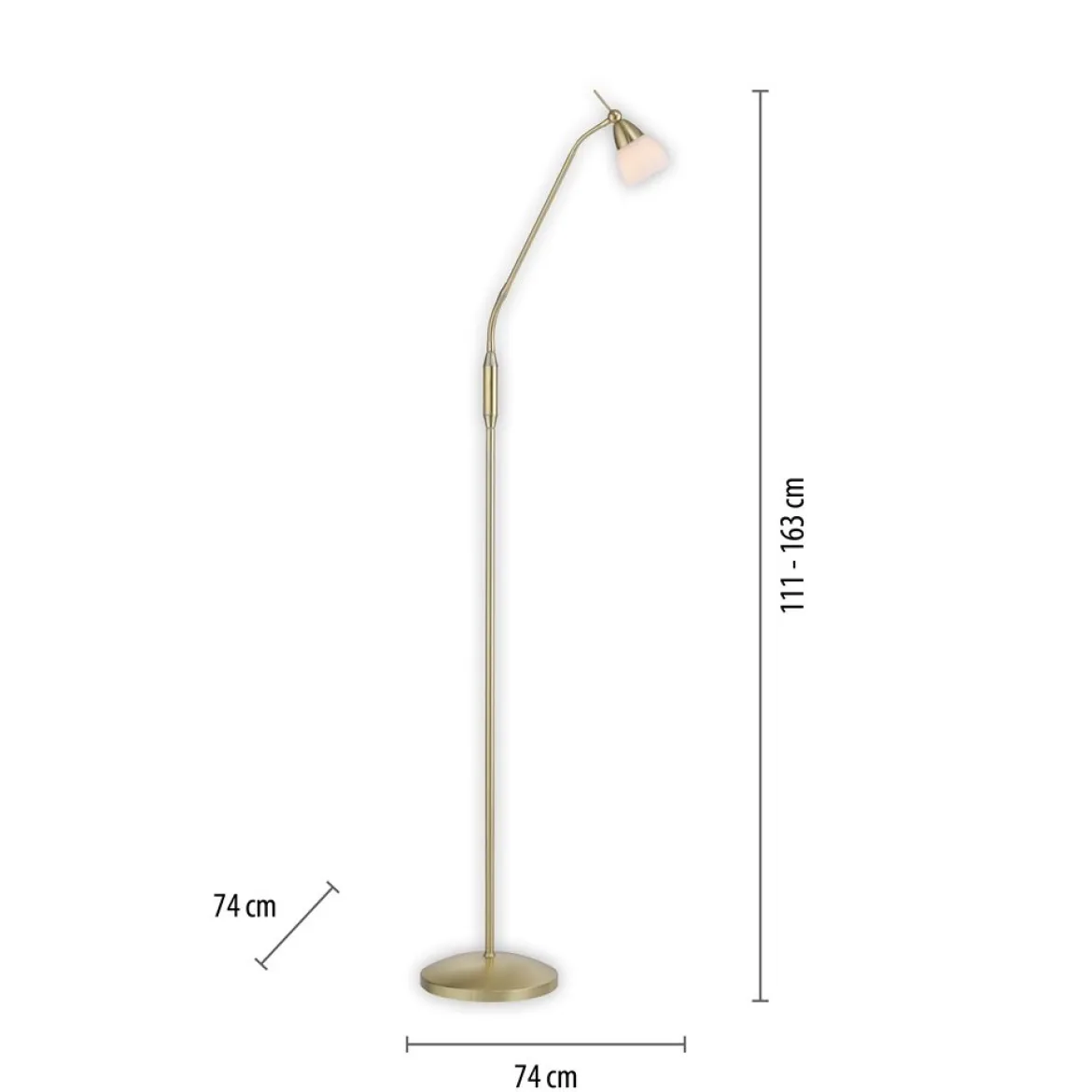 Paul Neuhaus 400-60 LED Stehleuchte messing matt Opalglas Touchdimmer 3000K
