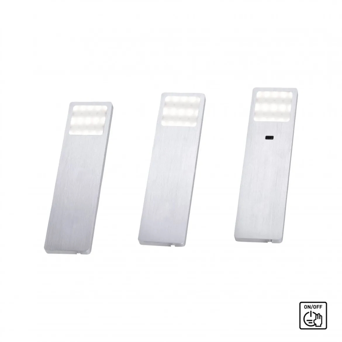 Paul Neuhaus 1120-95-3 LED Unterbauleuchten 3er Set aluminium mit Sensorschalter