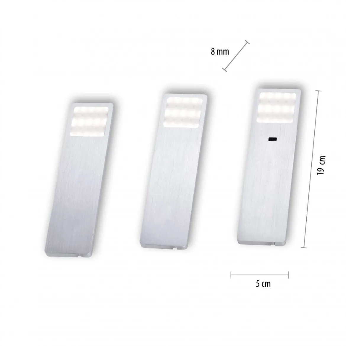 Paul Neuhaus 1120-95-3 LED Unterbauleuchten 3er Set aluminium mit Sensorschalter