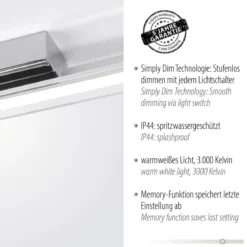Paul Neuhaus 9107-17 LED Wandleuchte schmal chrom transparent 60cm 3000K IP44