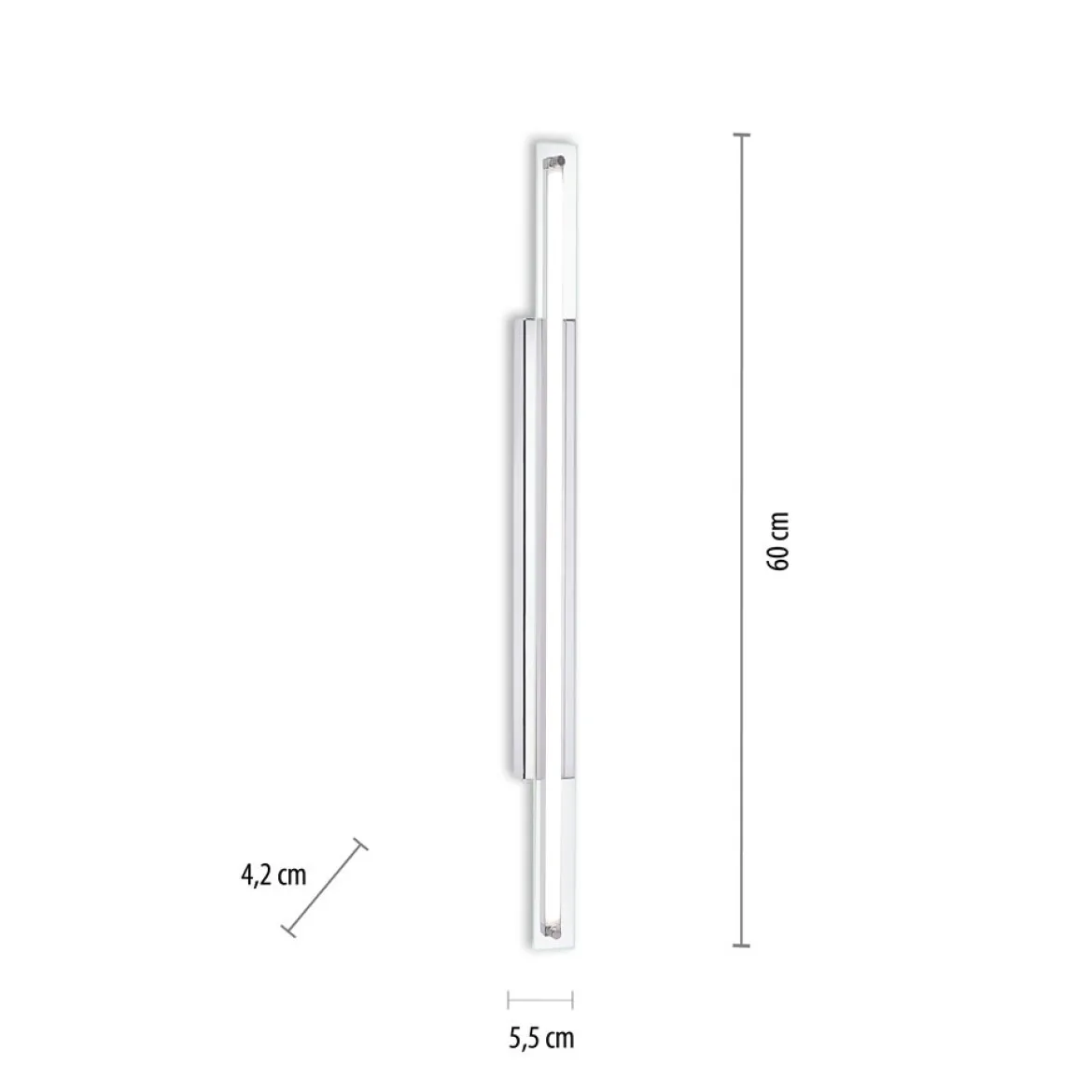 Paul Neuhaus 9107-17 LED Wandleuchte schmal chrom transparent 60cm 3000K IP44