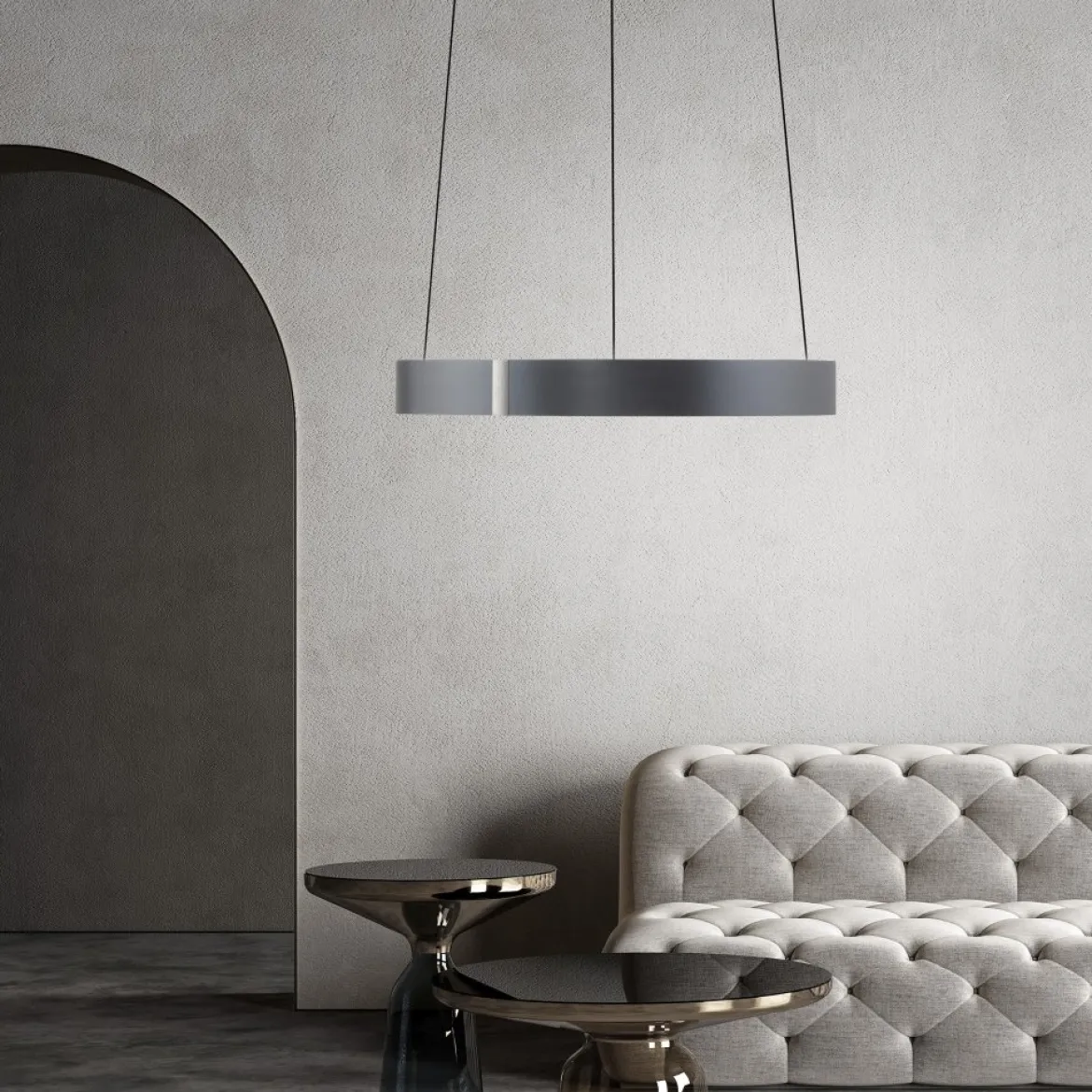 Paul Neuhaus 2560-15 Neuhaus PURE E-Clipse LED Pendelleuchte mystic grey elektrisch