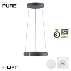 Paul Neuhaus 2560-15 Neuhaus PURE E-Clipse LED Pendelleuchte mystic grey elektrisch