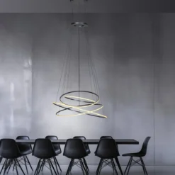 Paul Neuhaus 2566-15 Neuhaus PURE E-Flying Rings LED Pendelleuchte mystic grey (grau)