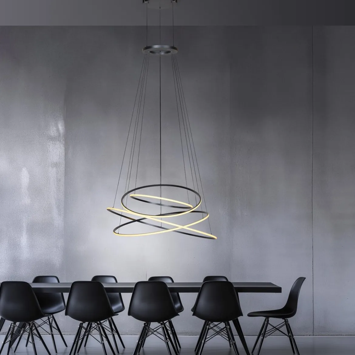Paul Neuhaus 2566-15 Neuhaus PURE E-Flying Rings LED Pendelleuchte mystic grey (grau)