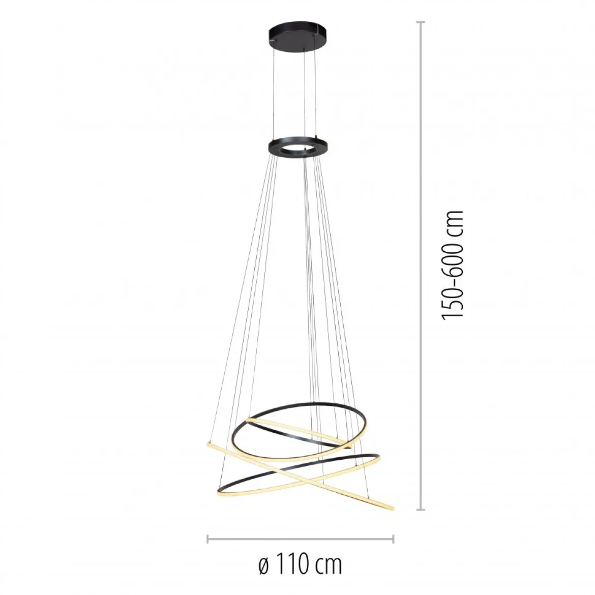 Paul Neuhaus 2566-15 Neuhaus PURE E-Flying Rings LED Pendelleuchte mystic grey (grau)
