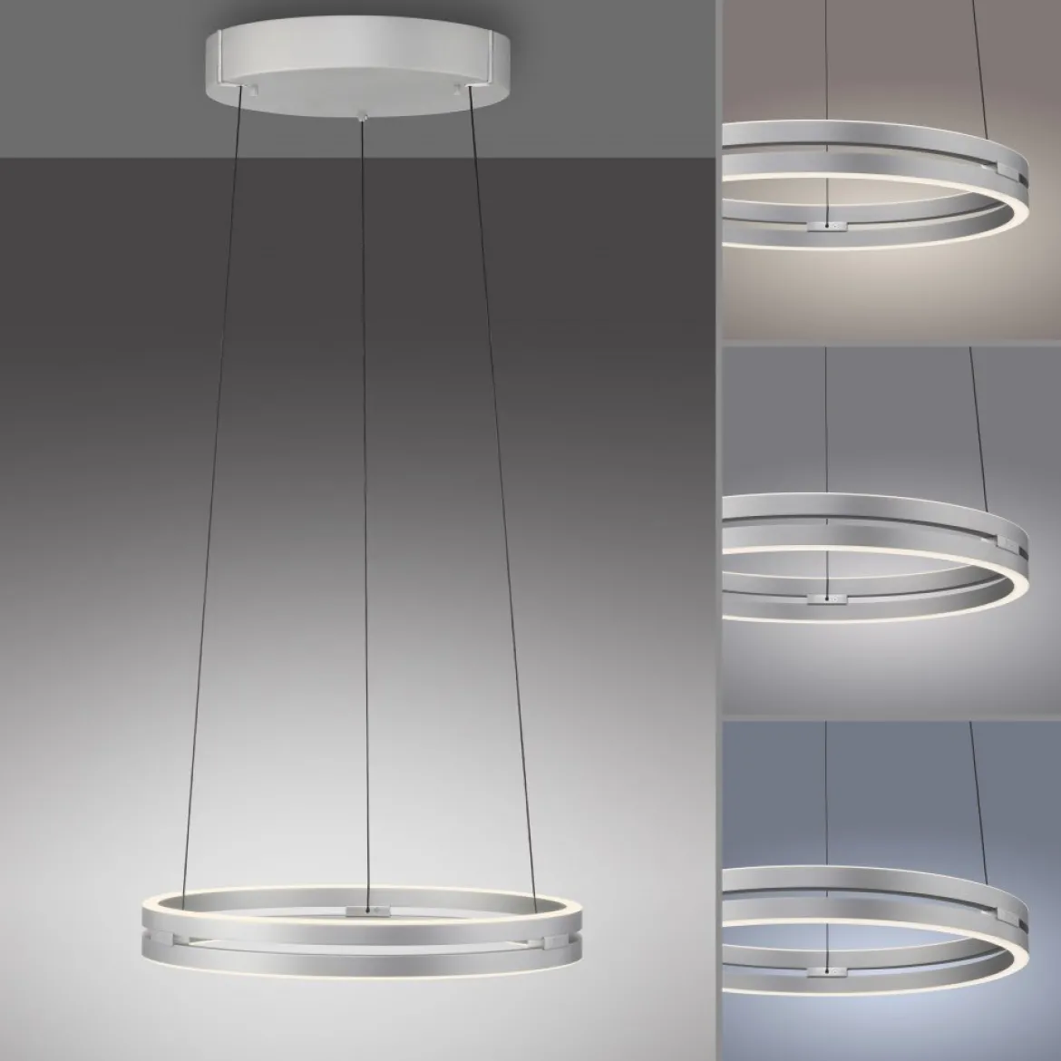 Paul Neuhaus 2550-95 Neuhaus PURE E-Loop LED Pendelleuchte stone (alu) 2700-5000 K