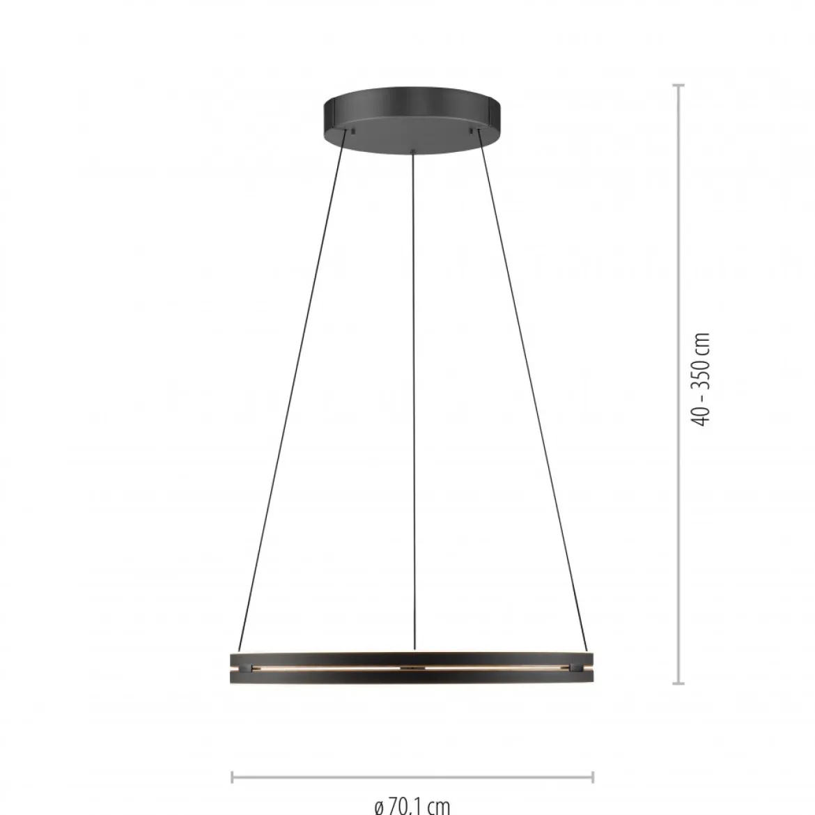 Paul Neuhaus 2551-18 Neuhaus PURE E-Loop LED Pendelleuchte oak black pearl 2700-5000 K