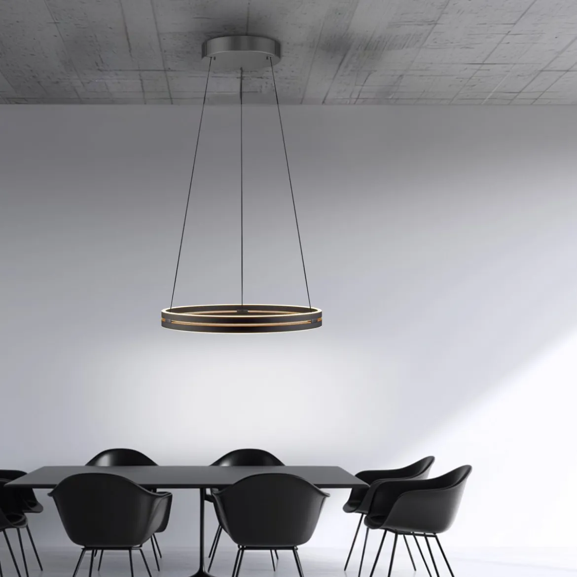 Paul Neuhaus 2551-18 Neuhaus PURE E-Loop LED Pendelleuchte oak black pearl 2700-5000 K