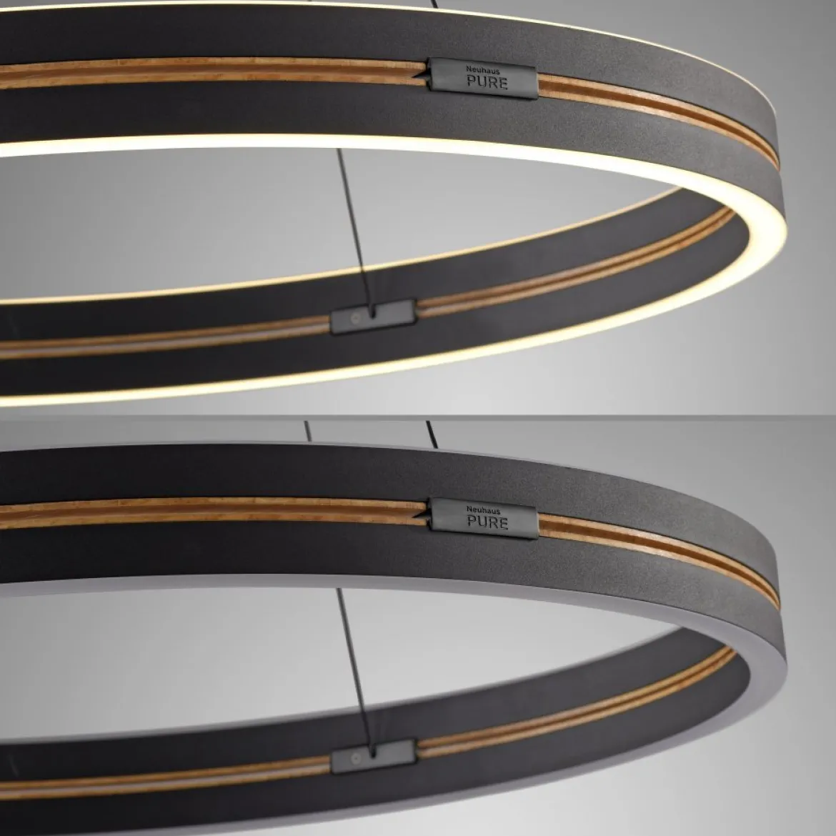 Paul Neuhaus 2551-18 Neuhaus PURE E-Loop LED Pendelleuchte oak black pearl 2700-5000 K