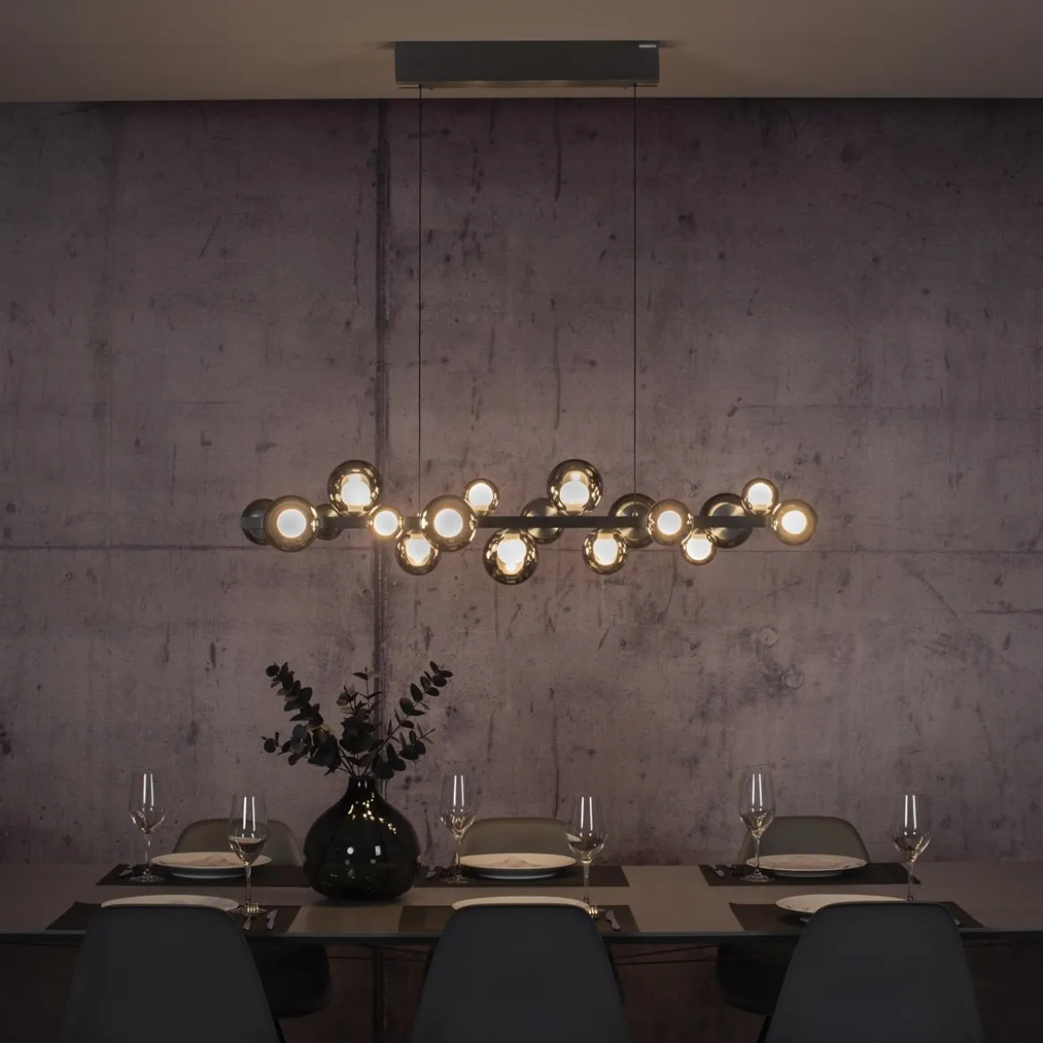 Paul Neuhaus 2557-15 Neuhaus PURE E-Popup LED Pendelleuchte platin (grau) 2700-5000 K