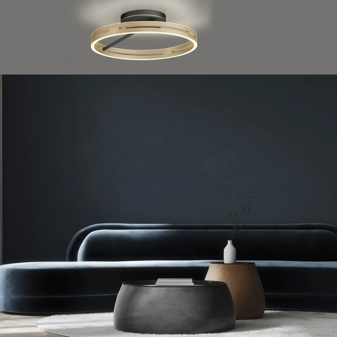 Paul Neuhaus 6552-68 Neuhaus PURE Loop LED Deckenleuchte black ivory gold 2700-5000 K