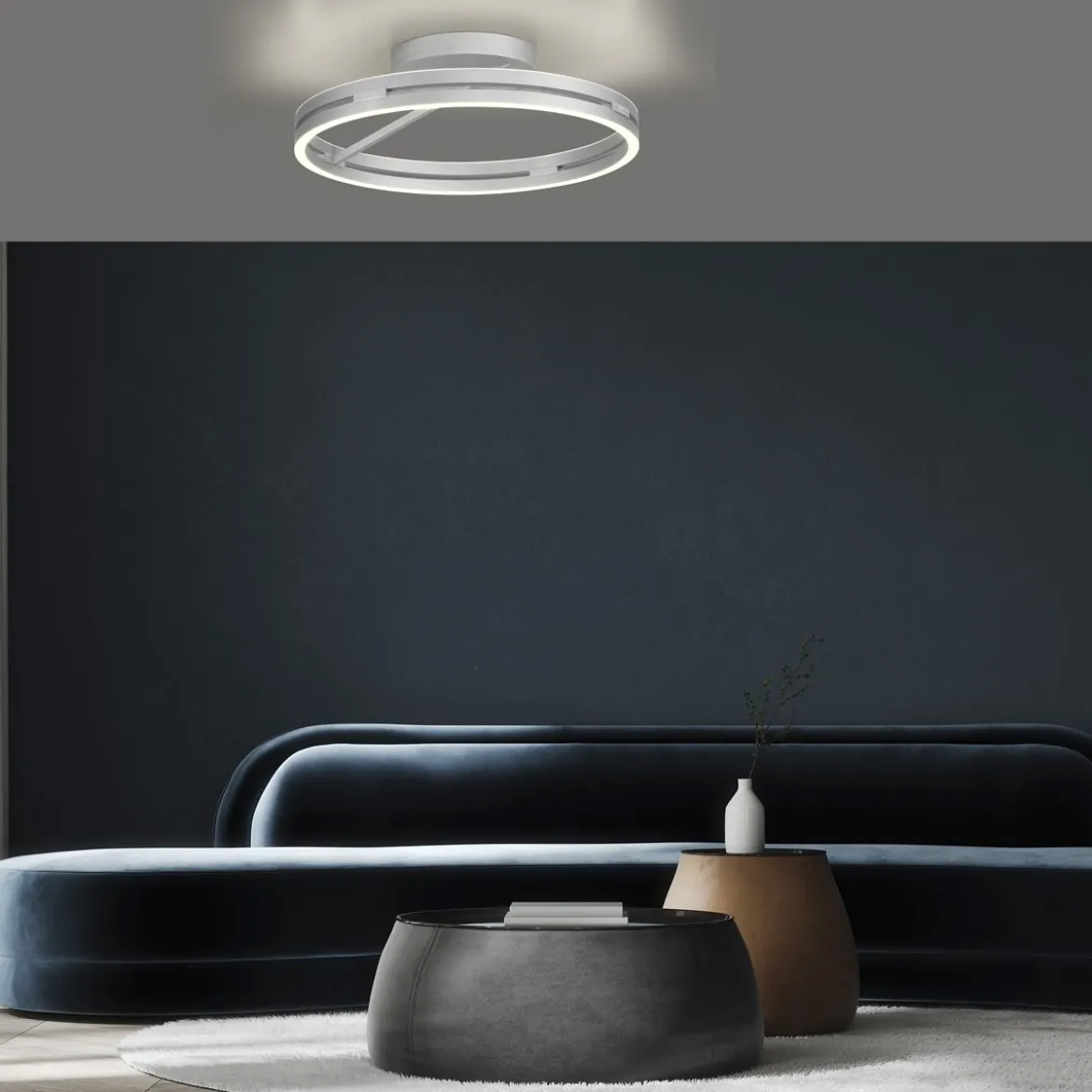 Paul Neuhaus 6552-95 Neuhaus PURE Loop LED Deckenleuchte stone (alu) 2700-5000 K
