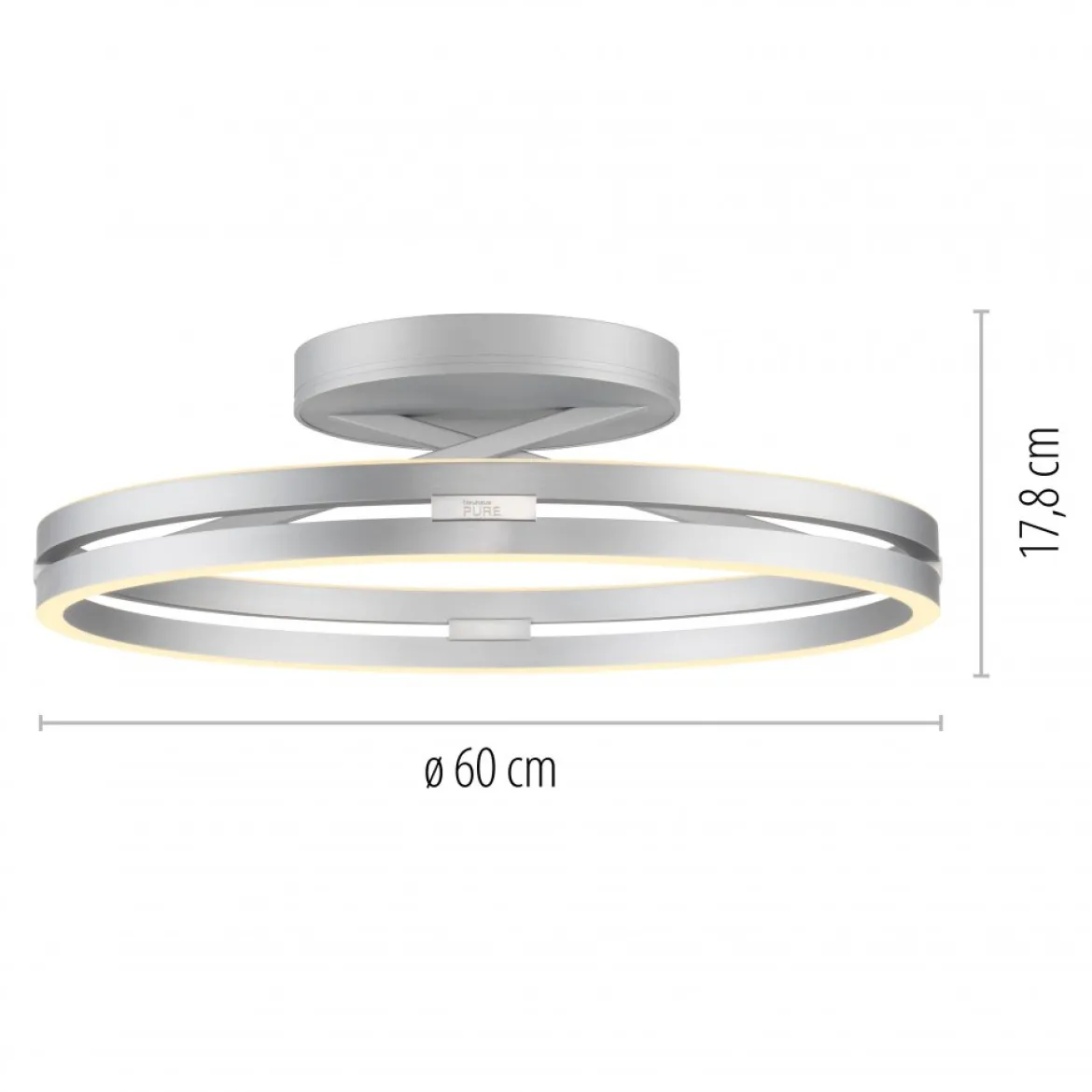 Paul Neuhaus 6552-95 Neuhaus PURE Loop LED Deckenleuchte stone (alu) 2700-5000 K