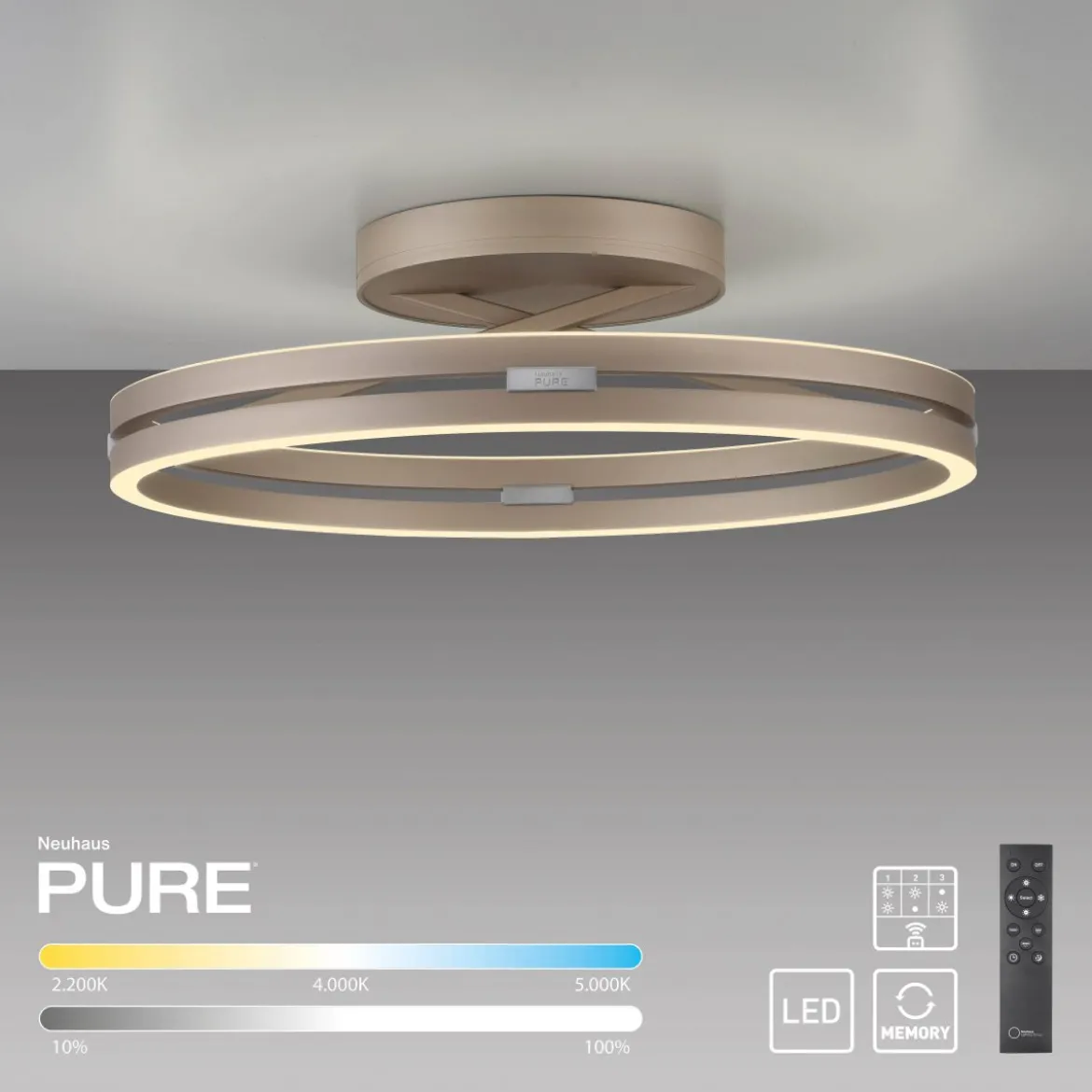 Paul Neuhaus 6552-97 Neuhaus PURE Loop LED Deckenleuchte bronce