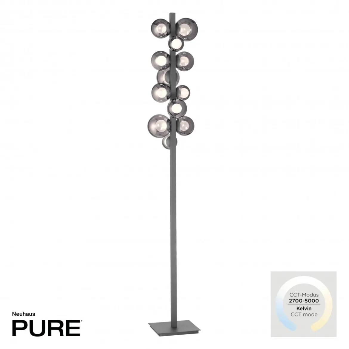 Paul Neuhaus 557-15 Neuhaus PURE Popup LED Stehleuchte platin (grau)