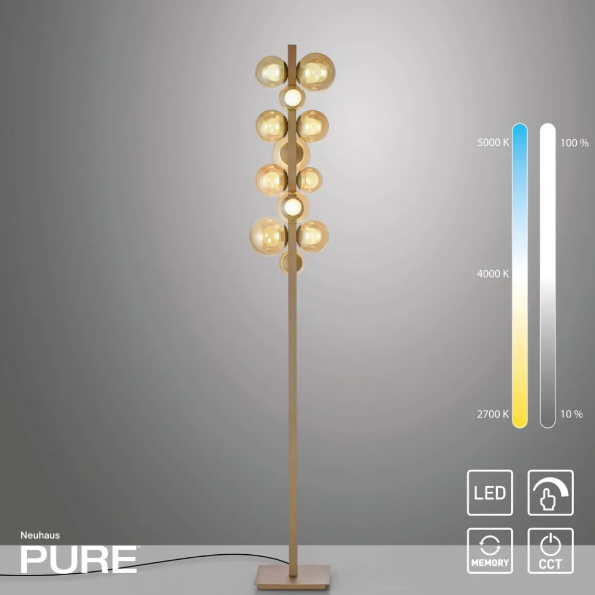 Paul Neuhaus 557-97 Neuhaus PURE Popup LED Stehleuchte bronce