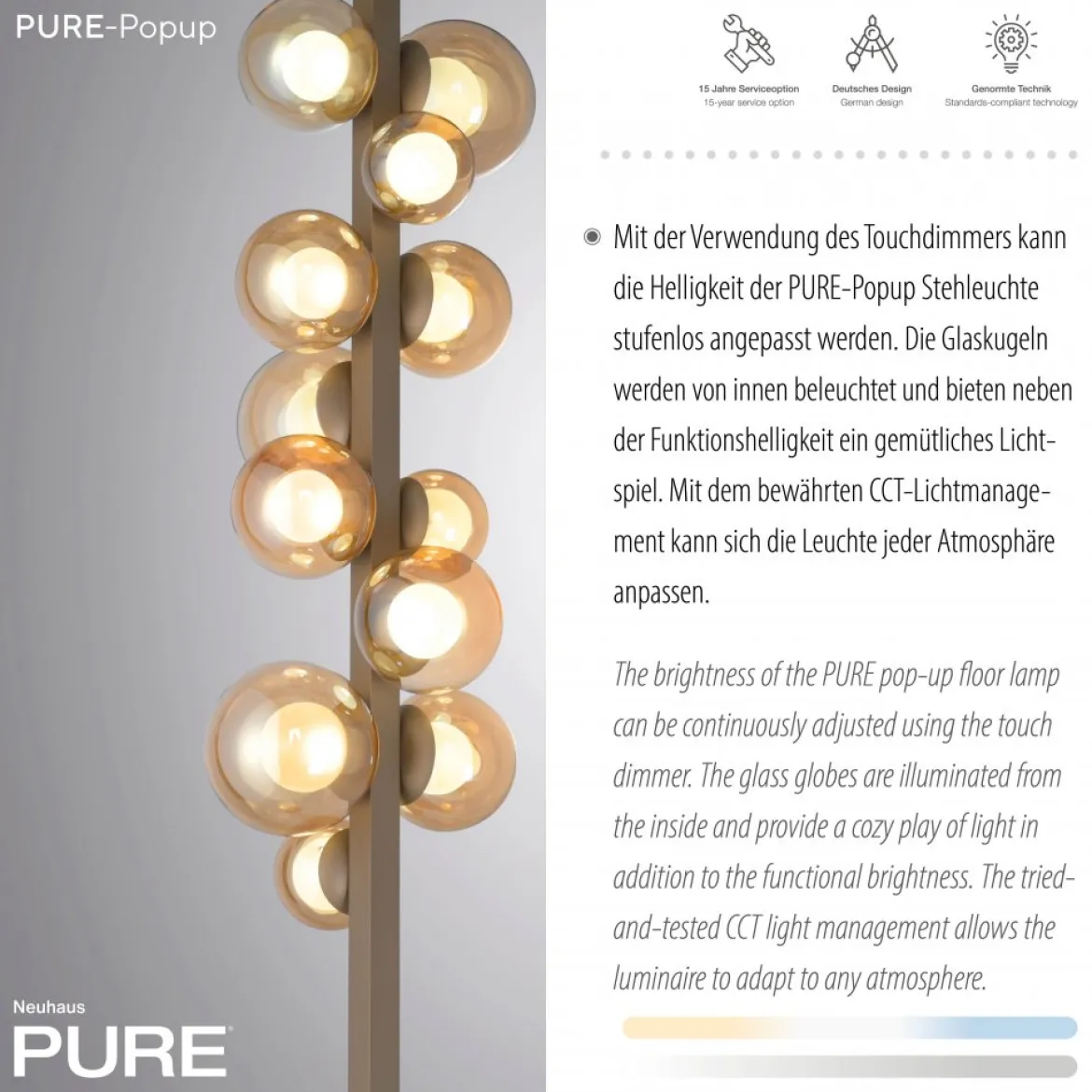 Paul Neuhaus 557-97 Neuhaus PURE Popup LED Stehleuchte bronce