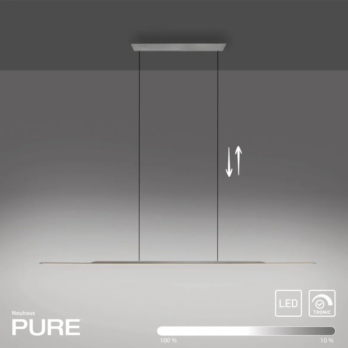 Paul Neuhaus 2301-15 Neuhaus PURE Surface LED Pendelleuchte platin (grau) 3000K