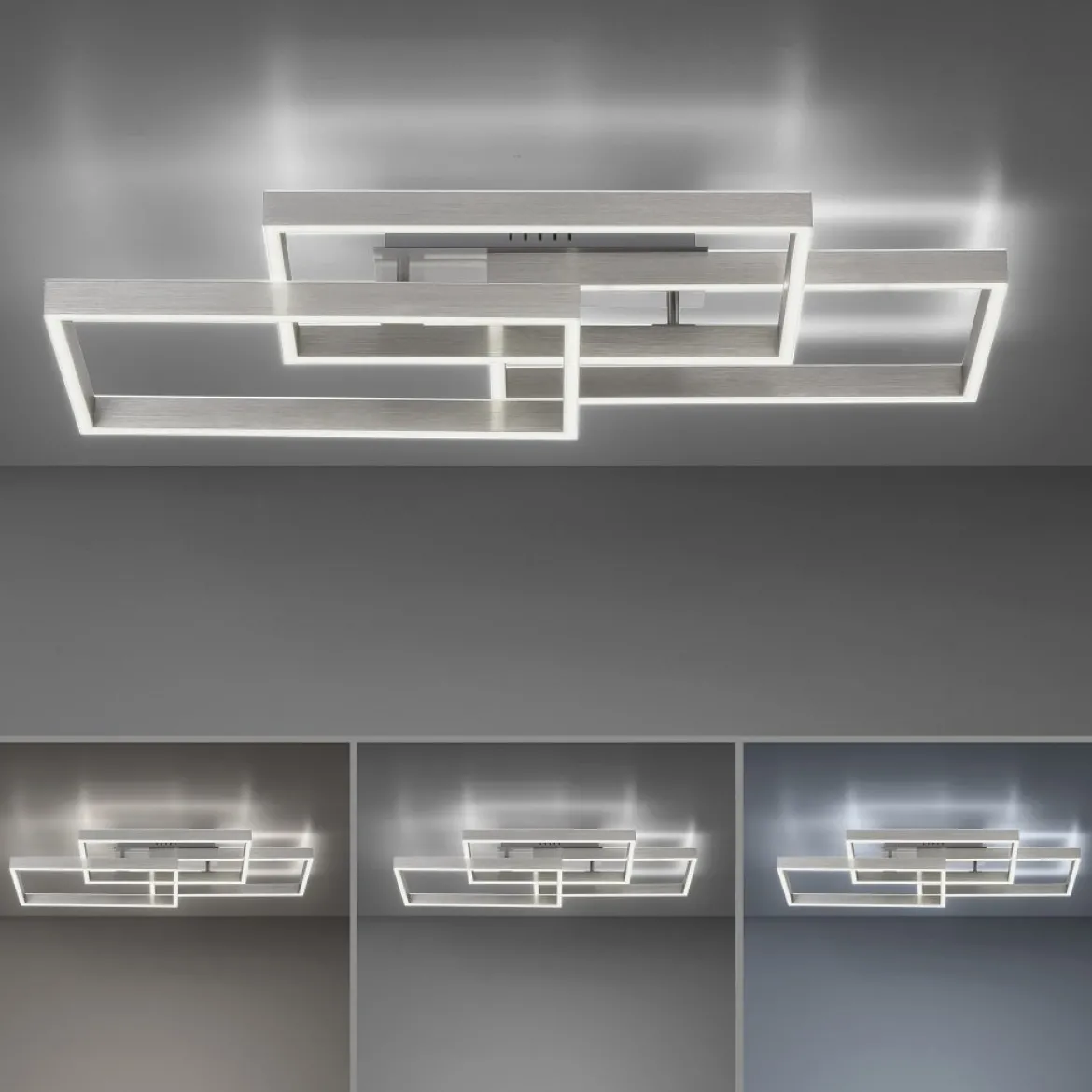 Paul Neuhaus 6232-55 Paan LED Deckenleuchte silberfarbig eckig CCT