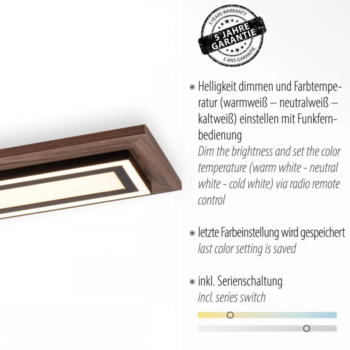 Paul Neuhaus 6142-79 PALMA Deckenleuchte Holzdekor