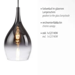 Paul Neuhaus 2061-17 Pilua Pendelleuchte 1-flammig Chrom