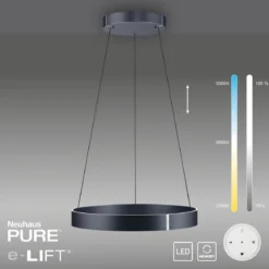 Paul Neuhaus 2561-15 PURE-E-CLIPSE LED Pendelleuchte mystic grey (grau) e-LIFT®