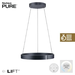 Paul Neuhaus 2561-15 PURE-E-CLIPSE LED Pendelleuchte mystic grey (grau) e-LIFT®